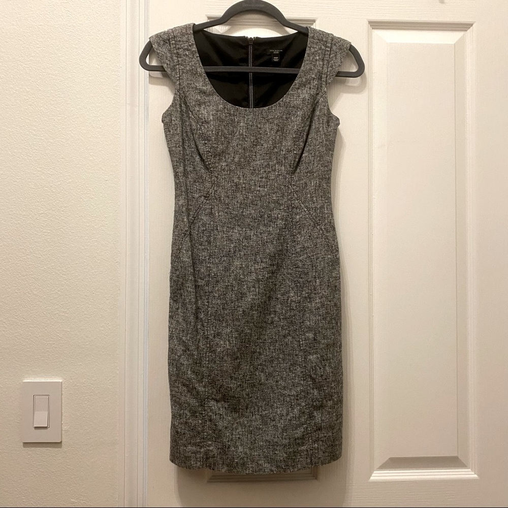Ann Taylor Petite Gray Work Dress 00P